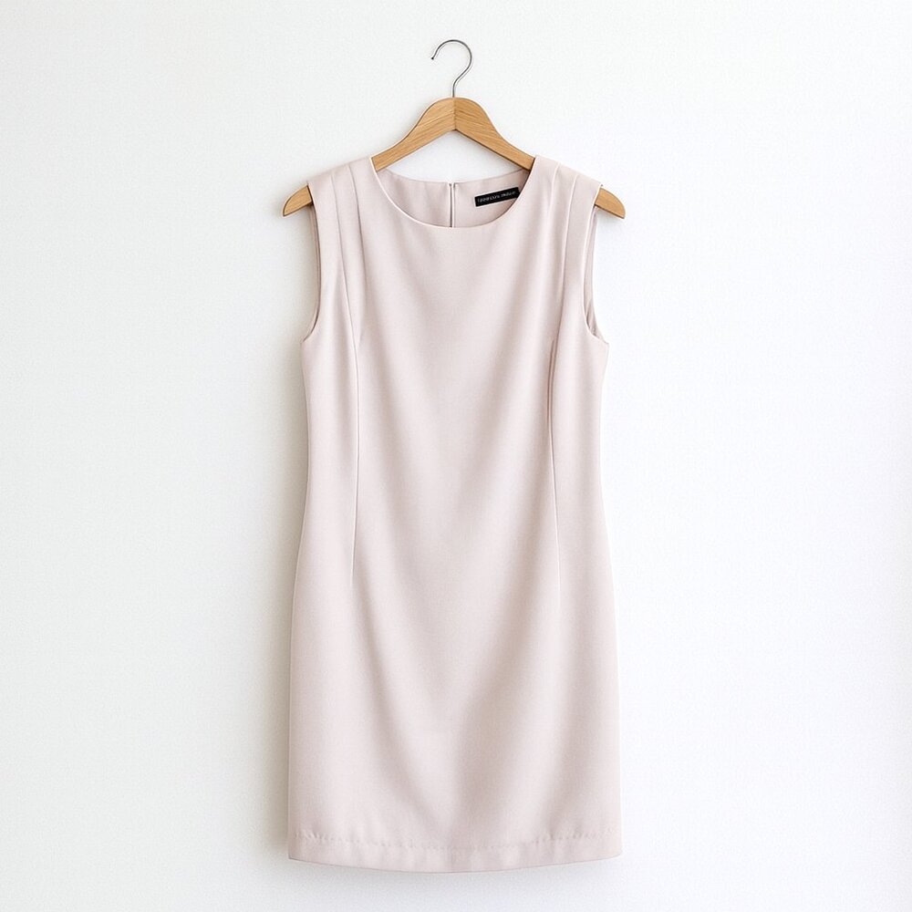 #016 ZARA | Cream Mini Sleveless Ruched Dress - Women's Small